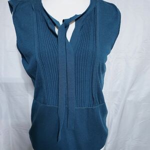 Talbots Teal Tie-Neck Blouse